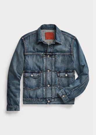 Siniset miesten Ralph Lauren Overdale Indigo Denim Trucker-takit