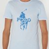 Siniset miesten Ralph Lauren -printoidut pyöreäkauluksiset T-paidat