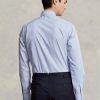 Siniset miesten Ralph Lauren Slim Fit raidalliset Poplin-muodolliset paidat Siniset miesten Ralph Lauren Slim Fit raidalliset Poplin-muodolliset paidat