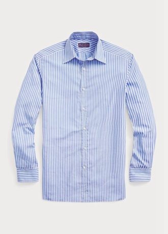 Siniset miesten Ralph Lauren Striped Poplin -paidat Siniset miesten Ralph Lauren Striped Poplin -paidat