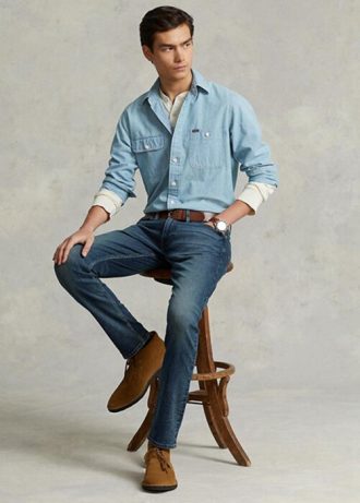 Siniset miesten Ralph Lauren Sullivan Slim Performance Stretch -farkut Siniset miesten Ralph Lauren Sullivan Slim Performance Stretch -farkut
