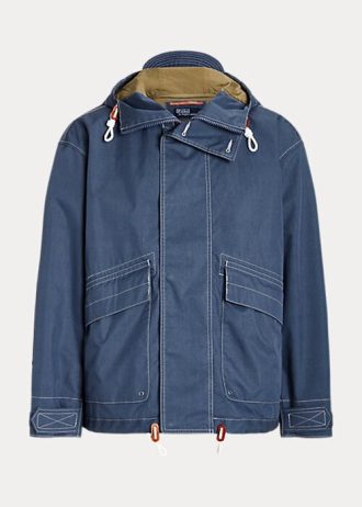 Siniset miesten Ralph Lauren Twill -hupulliset takit