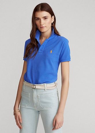 Siniset naisten Ralph Lauren Classic Fit mesh poolopaidat