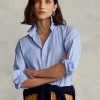 Siniset naisten Ralph Lauren Cotton High-Low paidat
