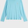 Siniset naisten Ralph Lauren Crew Neck T-paidat Siniset naisten Ralph Lauren Crew Neck T-paidat
