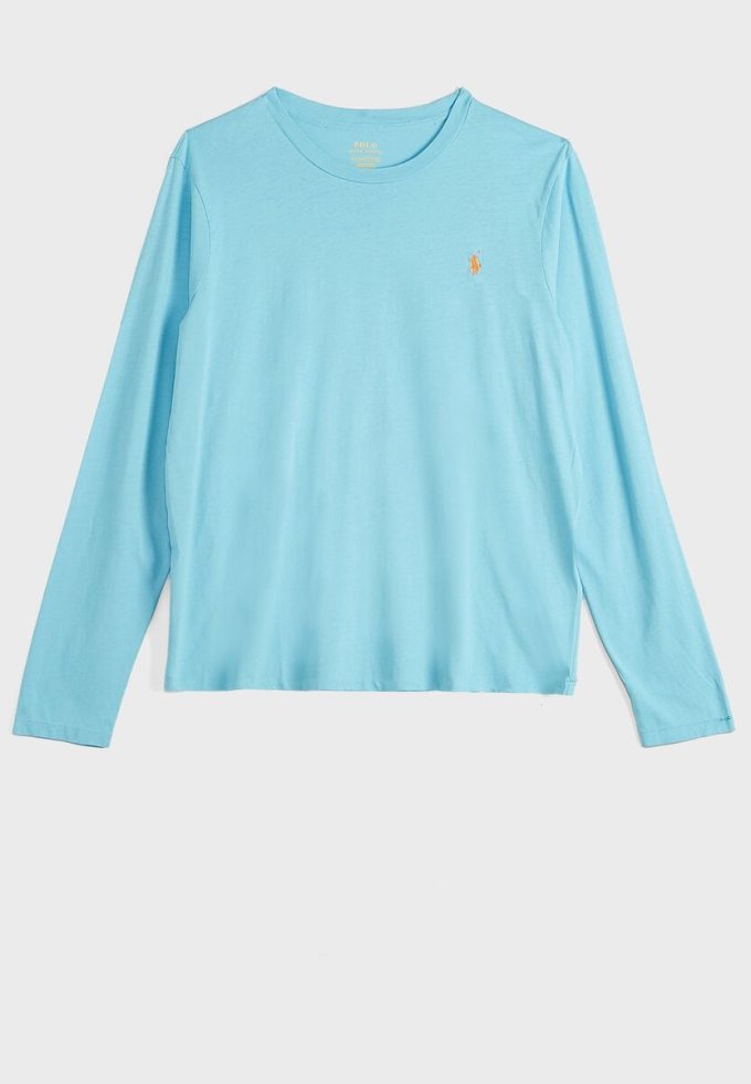 Siniset naisten Ralph Lauren Crew Neck T-paidat Siniset naisten Ralph Lauren Crew Neck T-paidat