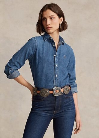 Siniset naisten Ralph Lauren Denim paidat