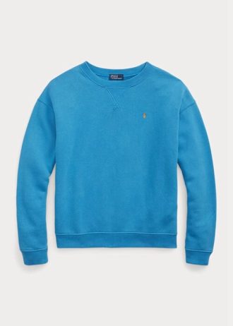 Siniset Naisten Ralph Lauren Fleece Crewneck Pullover -pusero Siniset Naisten Ralph Lauren Fleece Crewneck Pullover -pusero