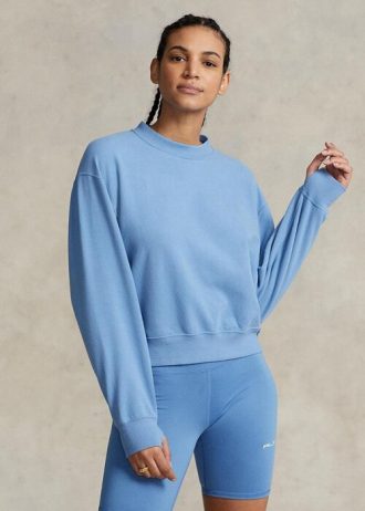 Siniset naisten Ralph Lauren -fleece-crewneck-puserot Siniset naisten Ralph Lauren -fleece-crewneck-puserot