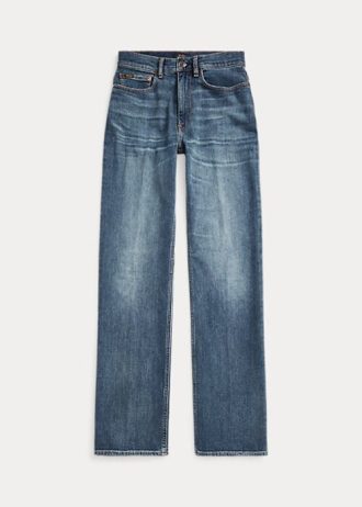 Siniset naisten Ralph Lauren High-Rise suorat farkut