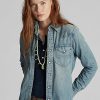Siniset naisten Ralph Lauren Indigo Denim Länsipaidat Siniset naisten Ralph Lauren Indigo Denim Länsipaidat