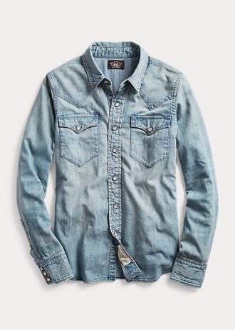 Siniset naisten Ralph Lauren Indigo Denim Länsipaidat