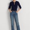 Siniset naisten Ralph Lauren korkeat suorat nilkkafarkut Siniset naisten Ralph Lauren korkeat suorat nilkkafarkut