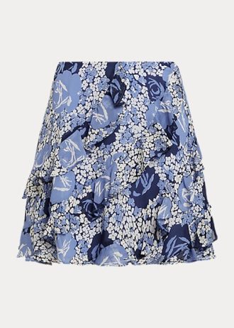 Siniset naisten Ralph Lauren -kukkaiset Georgette-hameet