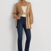 Siniset naisten Ralph Lauren Mid-Rise suorat farkut Siniset naisten Ralph Lauren Mid-Rise suorat farkut