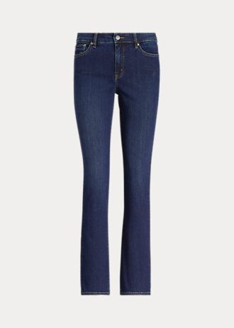 Siniset naisten Ralph Lauren Mid-Rise suorat farkut