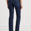 Siniset naisten Ralph Lauren Mid-Rise suorat farkut Siniset naisten Ralph Lauren Mid-Rise suorat farkut