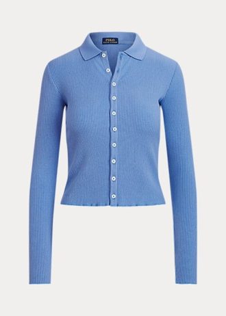 Siniset naisten Ralph Lauren -neulepaidat, joissa on uurrettu napitus