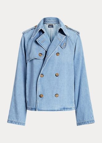 Siniset naisten Ralph Lauren Oversize Boxy Fit -farkkutakit