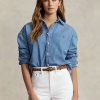 Siniset naisten Ralph Lauren Oversize-farkkupaidat Siniset naisten Ralph Lauren Oversize-farkkupaidat