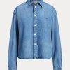 Siniset naisten Ralph Lauren Oversize-farkkupaidat Siniset naisten Ralph Lauren Oversize-farkkupaidat