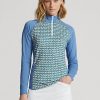 Siniset naisten Ralph Lauren Print Jersey Quarter -vetoketjulliset villapaidat Siniset naisten Ralph Lauren Print Jersey Quarter -vetoketjulliset villapaidat