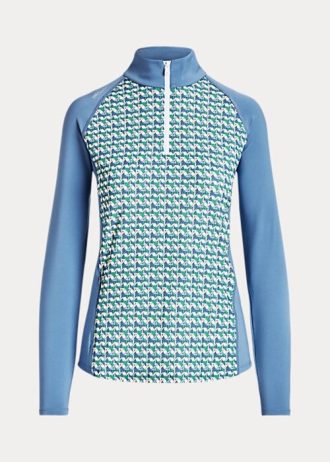 Siniset naisten Ralph Lauren Print Jersey Quarter -vetoketjulliset villapaidat Siniset naisten Ralph Lauren Print Jersey Quarter -vetoketjulliset villapaidat