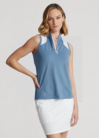 Siniset naisten Ralph Lauren Räätälöidyt Hihaton Pikee-paidat