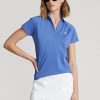 Siniset naisten Ralph Lauren Scalloped-Placket mesh poolopaidat Siniset naisten Ralph Lauren Scalloped-Placket mesh poolopaidat