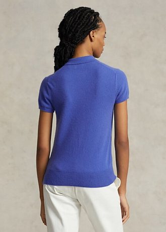 Siniset naisten Ralph Lauren Slim Fit Cashmere poolopaidat