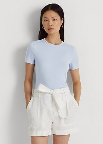 Siniset naisten Ralph Lauren Stretch Cotton T-paidat