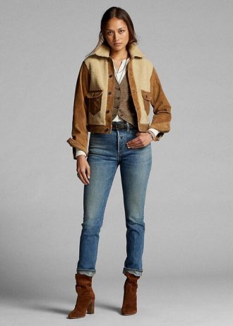 Siniset naisten Ralph Lauren Stretch Vintage Straight Fit -farkut