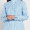Siniset Naisten Ralph Lauren Striped Ruffle Yksityiskohtaiset paidat Siniset Naisten Ralph Lauren Striped Ruffle Yksityiskohtaiset paidat