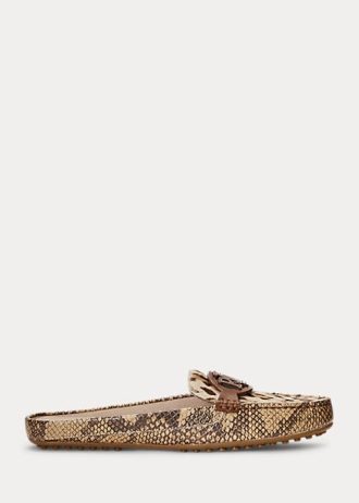 Snake naisten Ralph Lauren Brynn kohokuvioitu nahka & amp; Haircalf Driver -tasaiset kengät Snake naisten Ralph Lauren Brynn kohokuvioitu nahka & amp; Haircalf Driver -tasaiset kengät