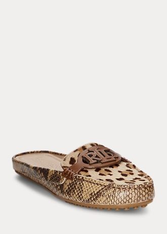 Snake naisten Ralph Lauren Brynn kohokuvioitu nahka & amp; Haircalf Driver -tasaiset kengät Snake naisten Ralph Lauren Brynn kohokuvioitu nahka & amp; Haircalf Driver -tasaiset kengät