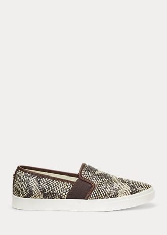 Snake naisten Ralph Lauren Jinny kohokuvioidut nahkaiset lenkkarit Snake naisten Ralph Lauren Jinny kohokuvioidut nahkaiset lenkkarit