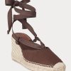 Suklaa naisten Ralph Lauren Canvas Wedge Espadrille Suklaa naisten Ralph Lauren Canvas Wedge Espadrille