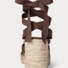 Suklaa naisten Ralph Lauren Canvas Wedge Espadrille Suklaa naisten Ralph Lauren Canvas Wedge Espadrille