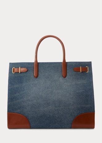 Sunset Indigo Wash/Lauren Naisten Ralph Lauren Nahkareunukset Denim Suuret Devyn Kangaskassit