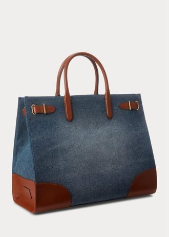 Sunset Indigo Wash/Lauren Naisten Ralph Lauren Nahkareunukset Denim Suuret Devyn Kangaskassit
