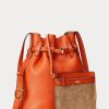 Sunset Orange naisten Ralph Lauren nahkaiset keskikokoiset Bellport Bucket Laukut Sunset Orange naisten Ralph Lauren nahkaiset keskikokoiset Bellport Bucket Laukut