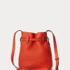 Sunset Orange naisten Ralph Lauren -nahkaiset pienet Bellport Bucket -laukut Sunset Orange naisten Ralph Lauren -nahkaiset pienet Bellport Bucket -laukut