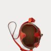 Sunset Orange naisten Ralph Lauren -nahkaiset pienet Bellport Bucket -laukut Sunset Orange naisten Ralph Lauren -nahkaiset pienet Bellport Bucket -laukut