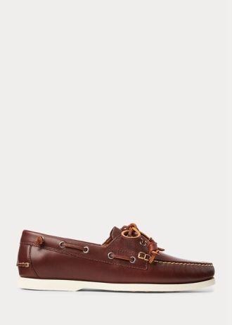 Syvänruskeat miesten Ralph Lauren Mertonin nahkaiset vapaa-ajan kengät