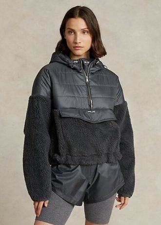 Tummanharmaa naisten Ralph Lauren High-Pile & Ripstop Hybrid -puserotakit Tummanharmaa naisten Ralph Lauren High-Pile & Ripstop Hybrid -puserotakit