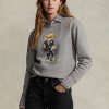 Tummanharmaat naisten Ralph Lauren Polo Bear Fleece Crewneck collegepaidat Tummanharmaat naisten Ralph Lauren Polo Bear Fleece Crewneck collegepaidat