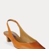 Tummankeltaiset naisten Ralph Lauren Kelsin nahkaiset Slingback-korkokengät Tummankeltaiset naisten Ralph Lauren Kelsin nahkaiset Slingback-korkokengät