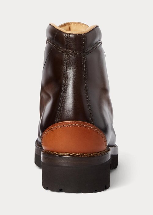 Tummanruskeat miesten Ralph Lauren Darrow vasikkanahkasaappaat Tummanruskeat miesten Ralph Lauren Darrow vasikkanahkasaappaat