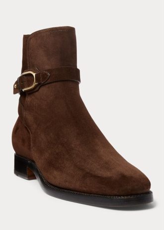 Tummanruskeat miesten Ralph Lauren Welington Calf-Moksahkasaappaat Tummanruskeat miesten Ralph Lauren Welington Calf-Moksahkasaappaat