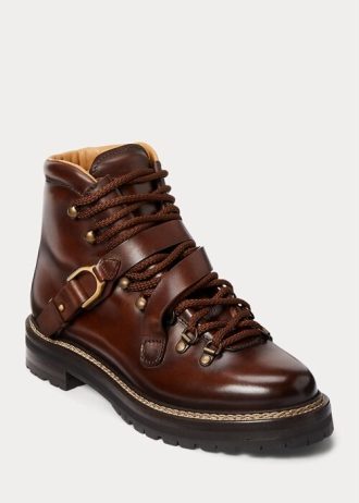 Tummanruskeat naisten Ralph Lauren Dimicia Welingtonin käsintehdyt saappaat Tummanruskeat naisten Ralph Lauren Dimicia Welingtonin käsintehdyt saappaat